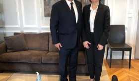Դեսպան Հասմիկ Տոլմաջյանի հանդիպումը Ֆրանսիայի նախկին նախագահ Ֆրանսուա Օլանդի հետ