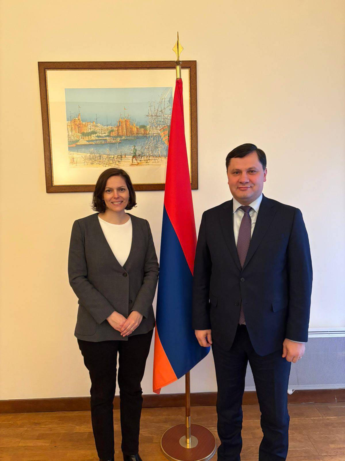 Դեսպան Խաչատրյանն ընդունել է Հարավային Կովկասում Զարգացման ֆրանսիական գործակալության (ԶՖԳ) գրասենյակի ղեկավար Ֆանի Դելպիին